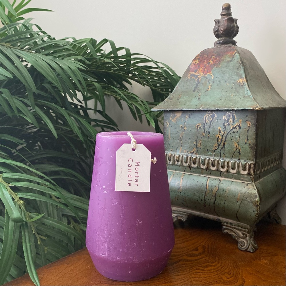 Vance Kitira Purple Pillar Candle 4”x 6”